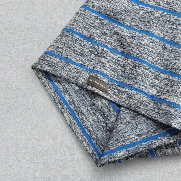 Dunning Golf Polo Shirt Men's XL Gray Blue Stripes Performance Stretch Golf - Picture 8 of 13